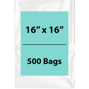 Clear poly bags Flat 16 inch (width) X 16 inch (Height) LDPE